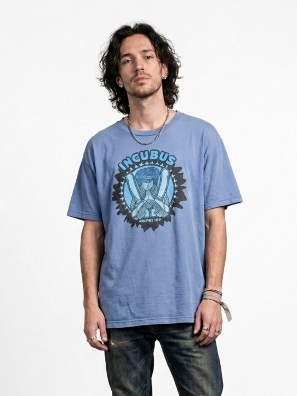 Incubus Vintage 2002 Are You In Blue Short Sleeve Graphic Tee - Large